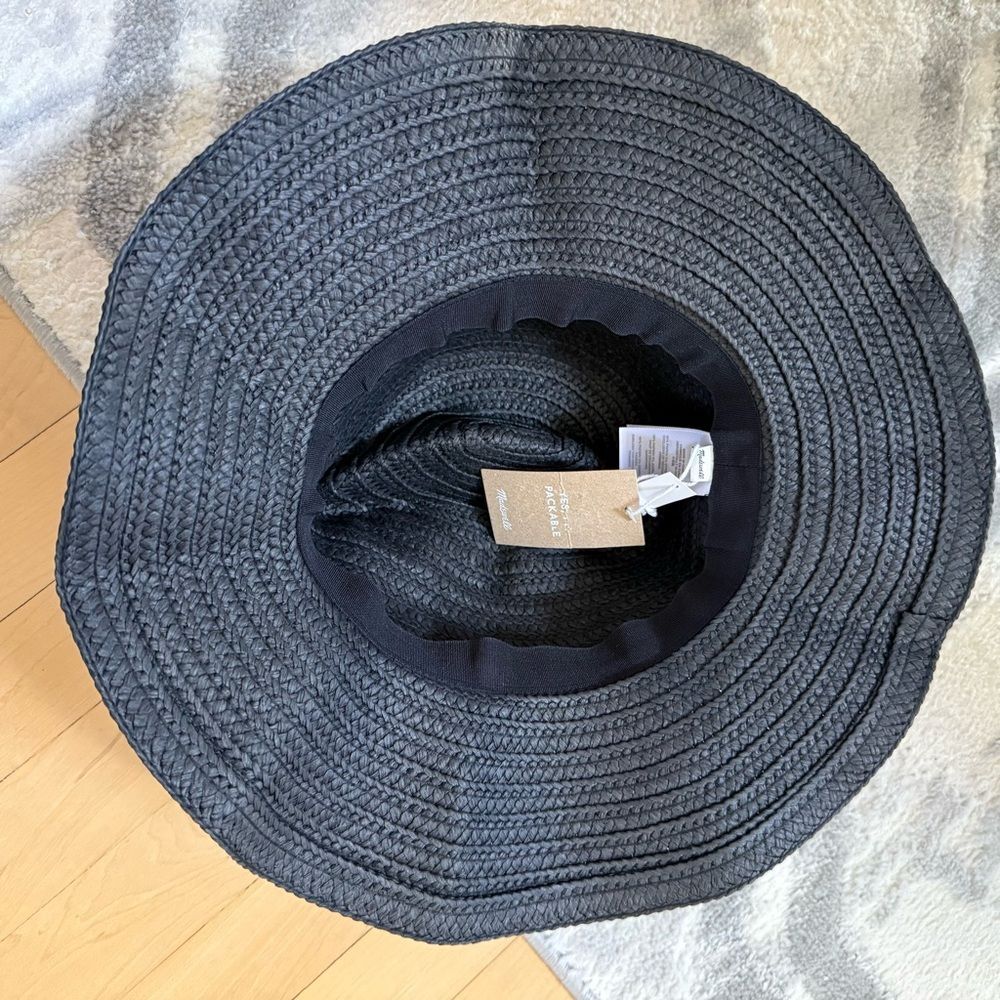 Madewell Packable Braided Straw Hat in Almost Black M/L NWT - Picture 5 of 15